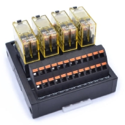 QMY533SL 250V 2A 2C 2O PLC 4-Bit Power Relay Module with Surge Absorber Circuit Solid State Relays Module Miswiring Protection