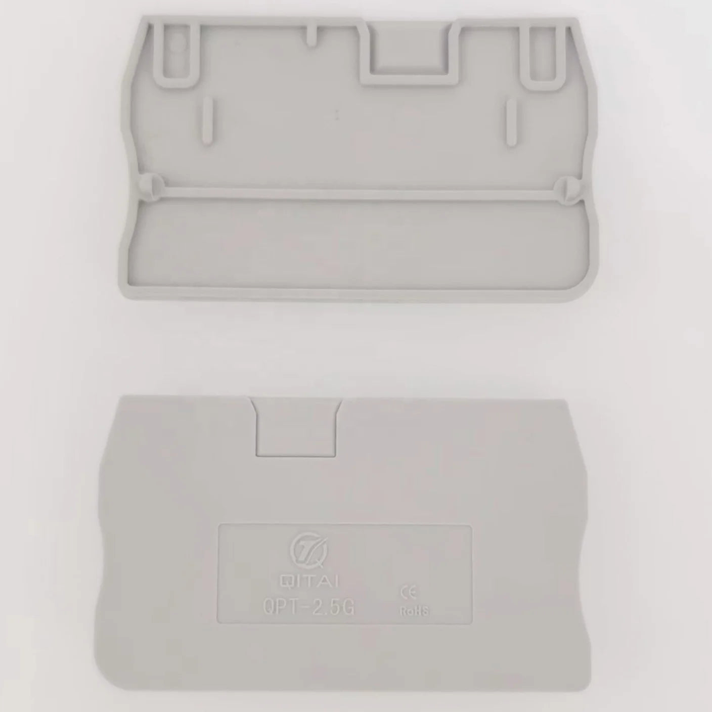 QPT-2.5G D-ST 2,5 End Cover for Push in Terminal Block Flame Resistant V0 Gray PA66 UL94-V0 End Cap for QPT-2.5 QPT-2.5PE