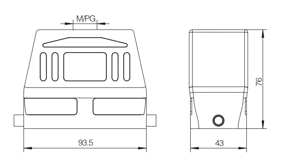 H16B-TKH-2B-M40 Heavy Duty Aluminum Housing Copper Contact Compact Series Top Entry Protective Hood for