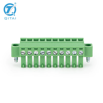 QPV-381F-10P 10 Pole 3.81mm Pitch PCB Mount Screw Terminal Block Connector for PCB Wiring Printed Circuit Board Terminal