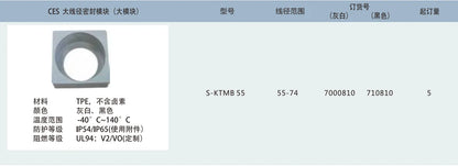 S-KTMB 55  Cable Entry Systems 55-74 mm Big Wire Diameter Sealing Frame Cable Entry Plate TPE Material Grommets Module