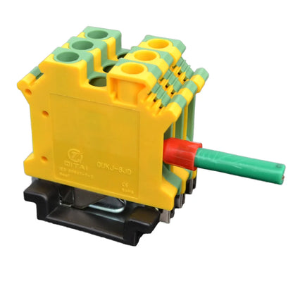 QUKJ-6JD Earth Electrical Terminals Din Rail Screw Include Divider Pieces End Terminal Blocks Terminal Strip