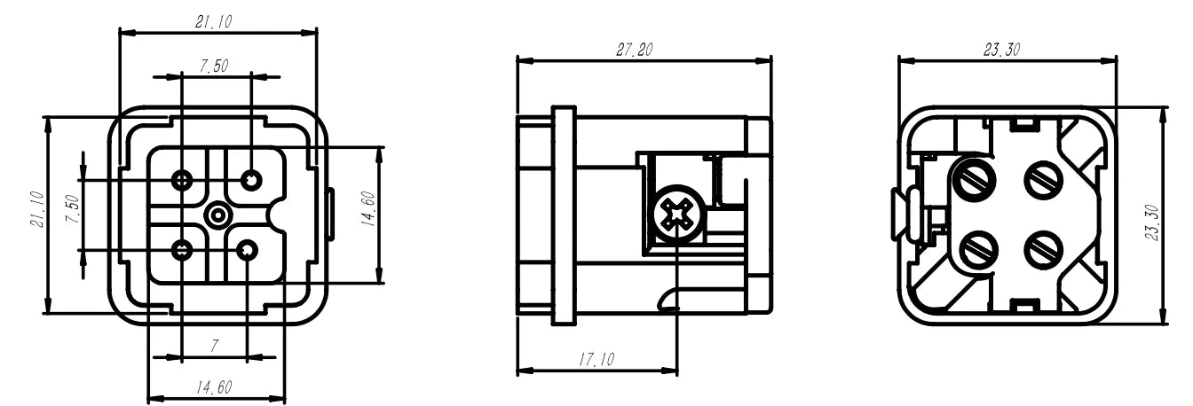HA-003-M  Heavy Duty Connector Male Connector for Heavy Duty Equipment and Industrial Applications