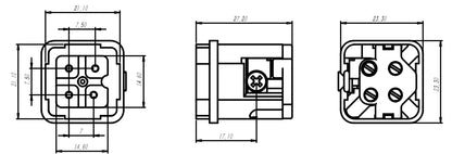 HA-003-M  Heavy Duty Connector Male Connector for Heavy Duty Equipment and Industrial Applications