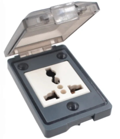 QITAII QH420-1A PC Material Panel Waterproof Box IP54 Smart-Power 20A RJ45 European Plug Socket Outlet Control Enclosure