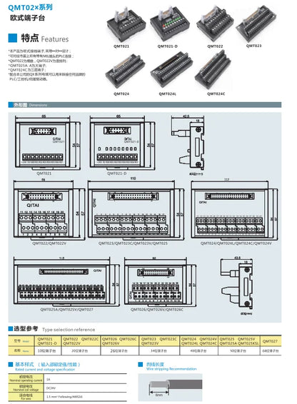 QMT021 Terminal Block Module Suitable for All With MIL Connector PLC Connect 10 Bit PLC Terminal Station