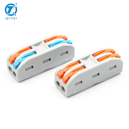 QPCT-2 Series 2/3/4/5 Pin Mini Wire Quick Auto Wiring Lever Electrical Connectors Push in Terminal Blocks for Home Decoration