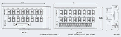 QMT086  16 Bit Output Terminal Block DC24V 1A PLC Module Connect With LED Light Remote Control