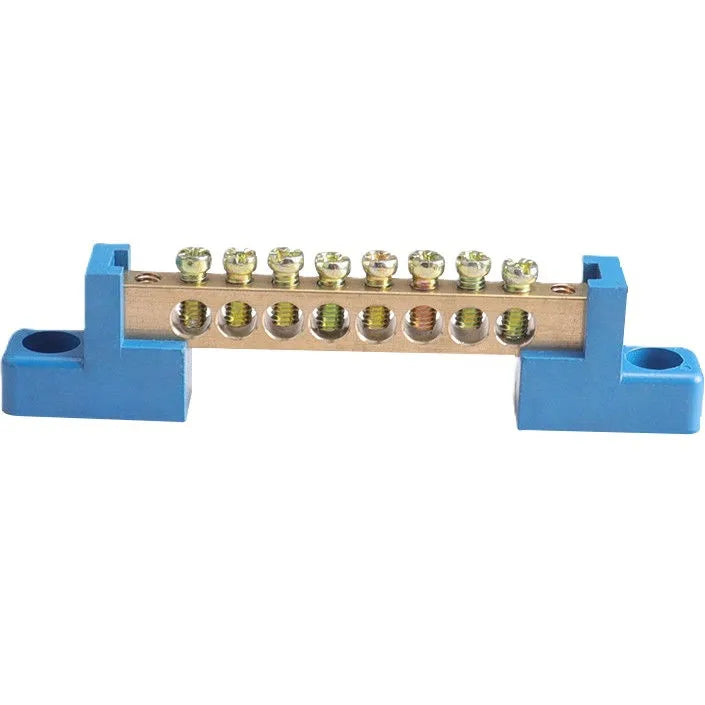 Brass Terminal Block Neutral Earth Protection Bus Bar Busbar Strip Copper Connector 4P/6P/8P/10P/12P Ground Bus Terminal