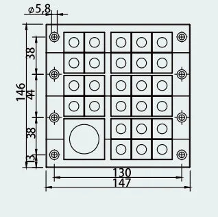 QITAI Nylon CES 24/27-2ET Six-layer Sealing Frame Pre-Cut Cable Entry Plate for Small Middle Grommets