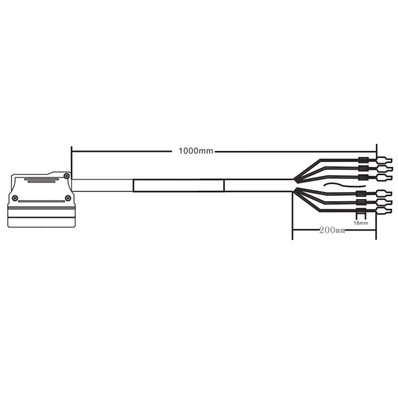 QX210-14DZ  Length Customization PLC Cable OEM Auto Control System Wire Harness AWG28 20P/MIL Terminal Block Cables