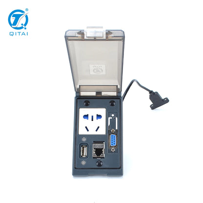 QH420-2 Control Box IP54 Smart Power 10A RJ45 Power Plug Socket Outlet USB RS485/232 Front Panel Interfaces Panel Enclosure