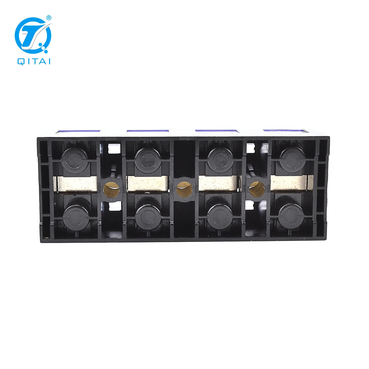 QTB-6004 57A Wire Barrier Block Terminal Strip Easy Installation Professional Brass 5 Bits Fixed Dual Row Terminal Strip