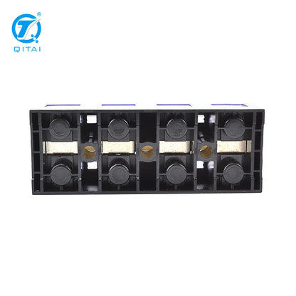 QTB-6004 57A Wire Barrier Block Terminal Strip Easy Installation Professional Brass 5 Bits Fixed Dual Row Terminal Strip
