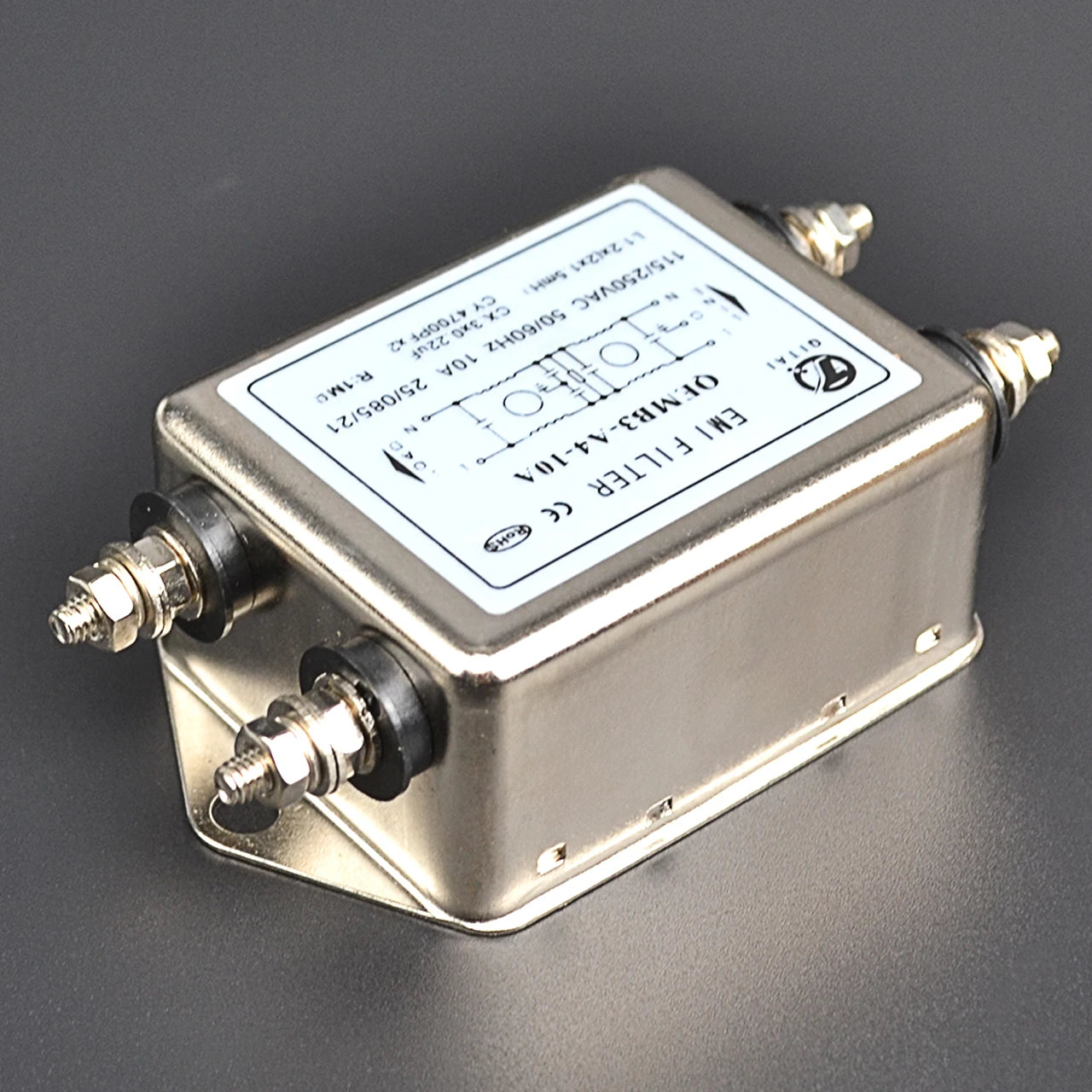 QEMB3-A4-10A Single-Phase 115/250VAC 10-20A 50/60Hz General EMI/EMC Power Filter Low Leakage Current Motor Inverter AC Filter