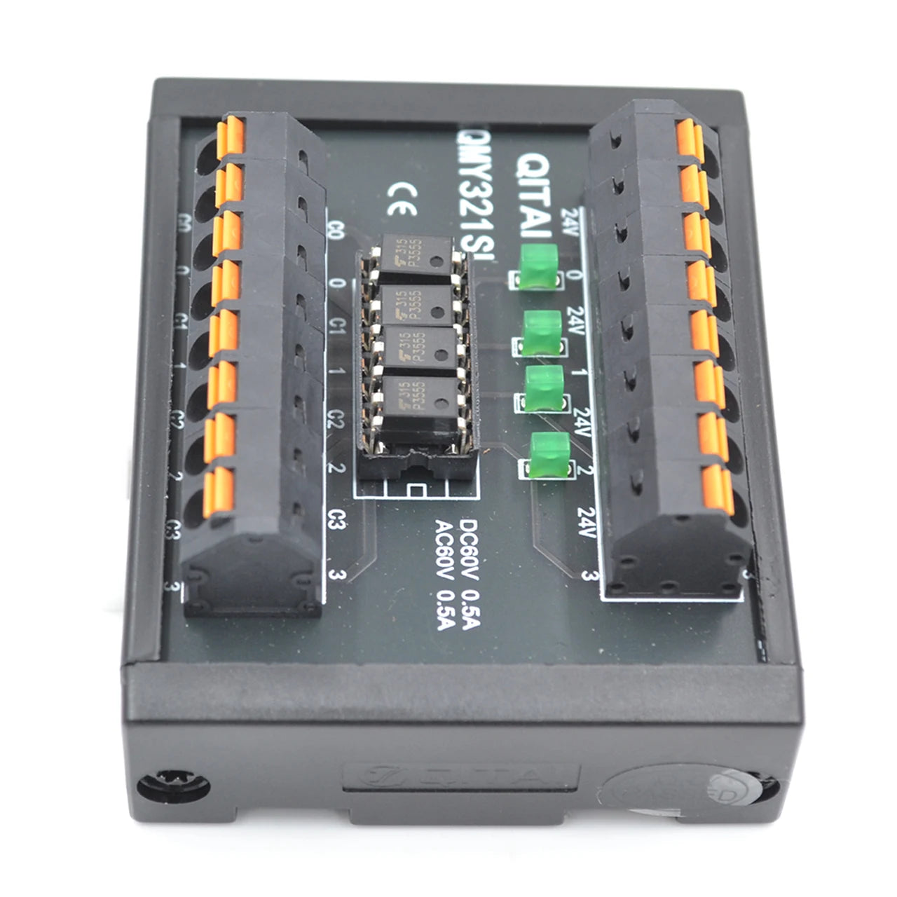 QMY321SL-P 4 Input 1 Optocoupler Solid State Relay Module 12-60V DC 0.5A DIN Rail Mount for PLC Connection Cable