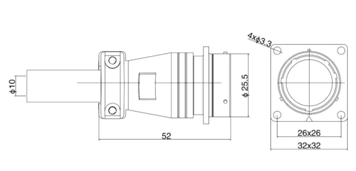 PT24-10S  24MM Professional Aviation Wire Connectors Manufacturer CNC Electrical Equipment 6/10/12/19 Pin Waterproof Connector