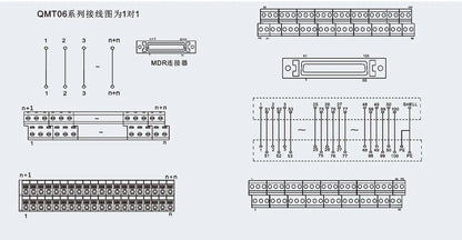 QMT064ASL MDR Plug-In Servo Switching Terminal Block One-to-One Pin Connection 50-bit Terminal Block Module