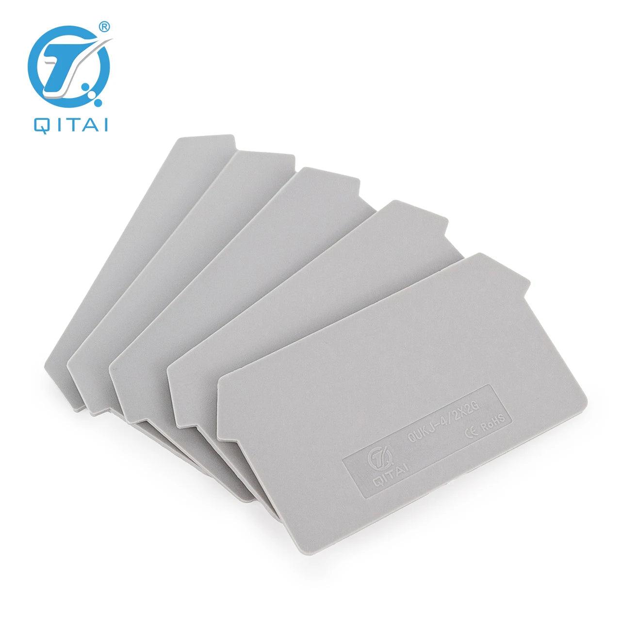 QUKJ-4/2X2G Din Rail Terminal Blocks  End Cover Electrical Control Connection Terminal Block Accessories