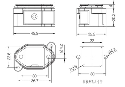 QITAI HP3A/H-BK-2H Industrial Heavy Duty Connector Compact Series Top Entry Protective Hoods