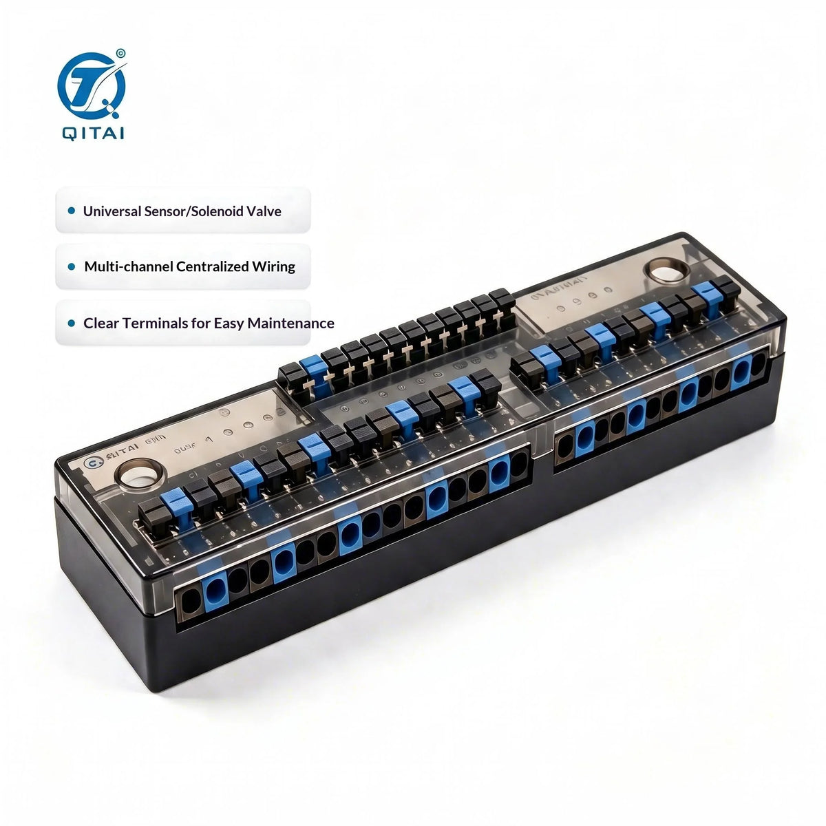 QMT281 Series IO Signal Distribution Box 4-12 Channel DC24V 1A Spring Terminal Sensor Junction Box for Remote IO