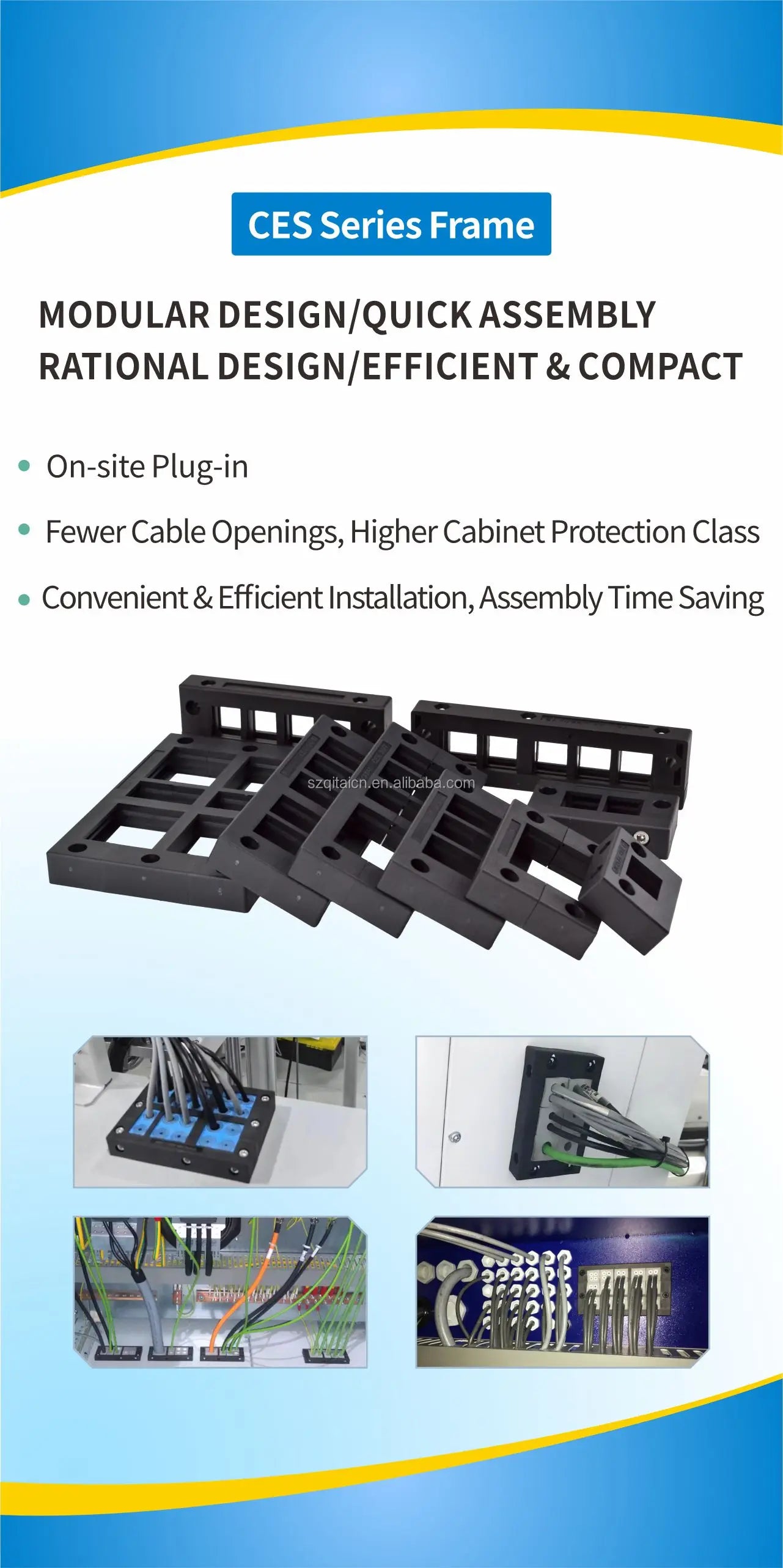 CES 16/2 Cable Entry Plate Cable Wall Pass-Through Cable Penetration Panel Cable Gland Frame Oem Cable Management Kits Box