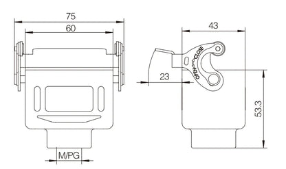 QITAI H6B-DJK-1L-M20 Industrial Heavy Duty Connector Compact Series Top Entry Protective Hood Copper Contacts 250V 10A Rated