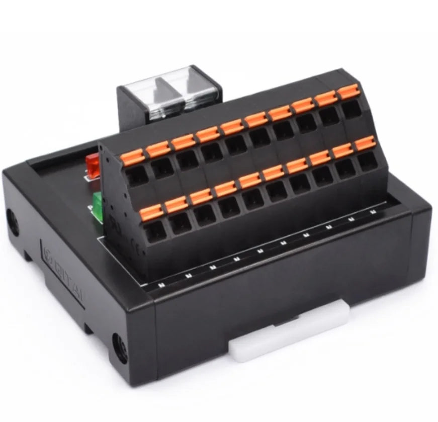 QITAI QMT174SL European Quick-Connect Terminals Safe Reliable NPN/PNP Input/Output Spring Type with LED Light DIN Rail Mount