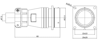 QITAI PTX20-14S 20MM Professional Power Aviation Wire Connectors 2-14 Pin Waterproof Connector for CNC Electrical Equipment