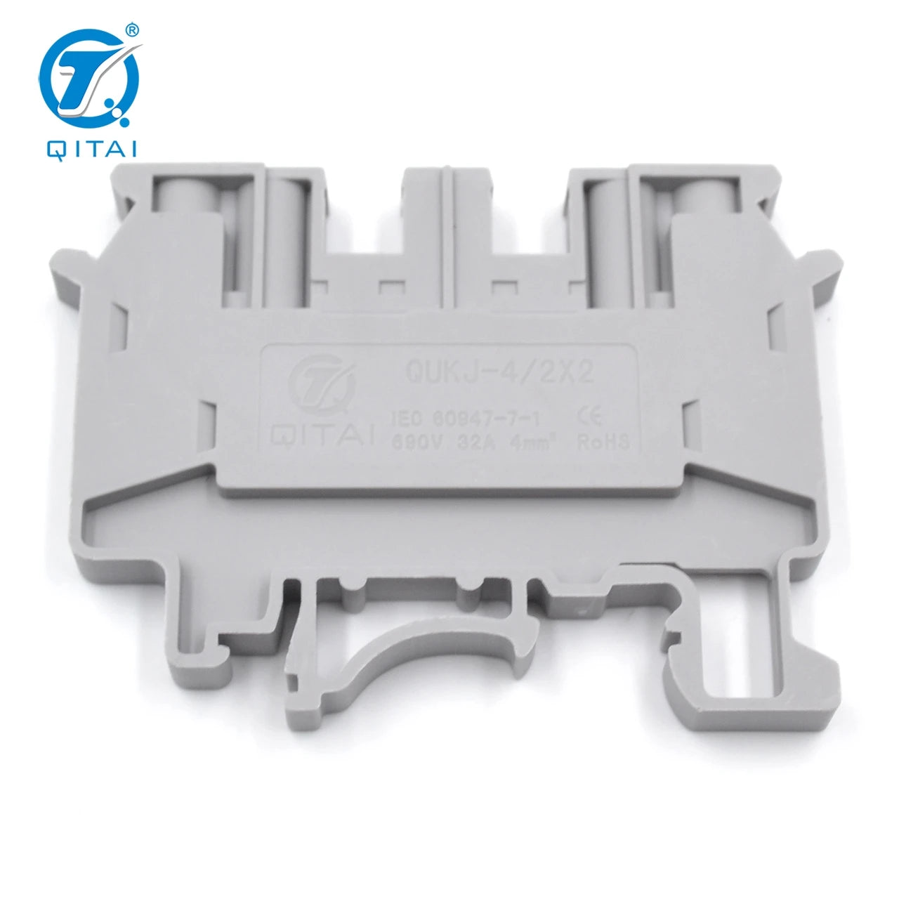 QITAI QUKJ-4/2x2 Din Rail QUATTRO 690V 32A 4mm2 4-Contacts Screw Terminal Strip Copper Contacts Wire Connector Terminal Blocks