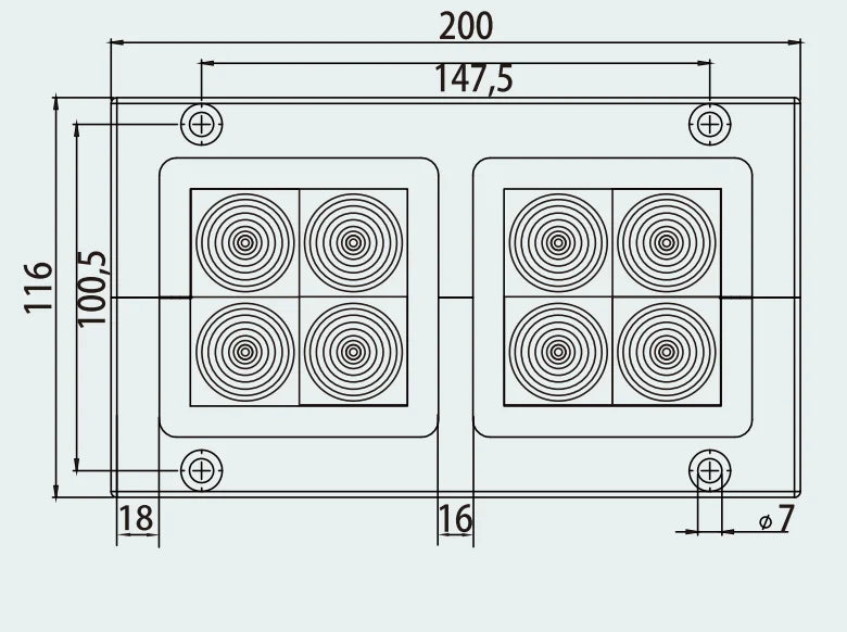CES 64/8 SET Nylon Cable Entry Systems Variable Diameter Sealing Frame Pre-Cut Cable Entry Plate Sealing Solution