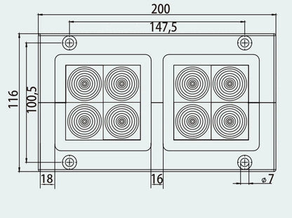 CES 64/8 SET Nylon Cable Entry Systems Variable Diameter Sealing Frame Pre-Cut Cable Entry Plate Sealing Solution