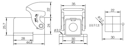 H3A.P-ST-SK-1L Heavy Duty Connector Housings Bulk Head Mounting Automotive Waterproof Industrial Connector