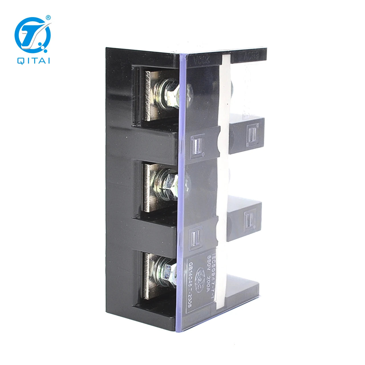 QTB-20003 192A Wire Barrier Block Terminal Strip Easy Installation Professional Brass 3Bits Fixed Dual Row Terminal Strip