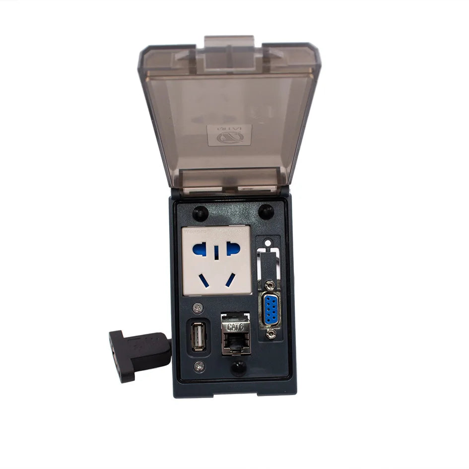 QH420-1 IP54 Power SOCKET Supply RJ45  USB Combination Sockets Multi-Functional Front Panel Interfaces for CNC Machines