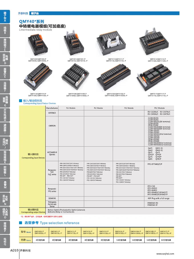 QMY400SL 4 Channel Electromagnetic Relay Module  5A 250VAC/30VDC Led with APN3124 Terminal Relay with Surge Suppression Circuit