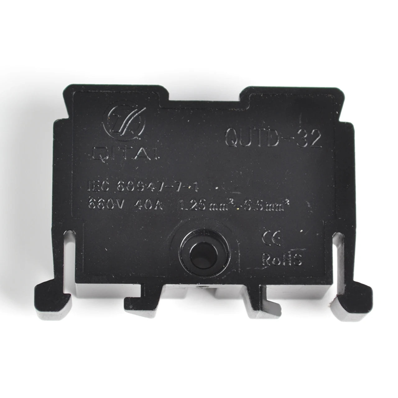 QUTD-32 Wholesale 2-conductor Fuse Terminal Block Din 660V 40A M4 Screw Connector for 1.25-5.5mm2 Wire PA66 Fuse Hold Terminal