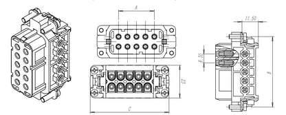 HA-010-F Heavy Duty Connector Female Connector for Heavy Duty Equipment and Industrial Applications