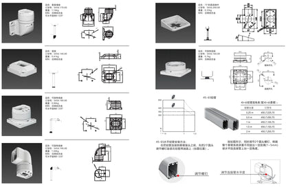 GTS Series Industrial Control HMI Panel Touch Screen Mount Support Arm Systems Aluminum Cantilever Machines