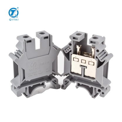 QUKJ-16 UK16N Cheaper 800V 76A 4-16mm Copper 2-Contact Grey Screw-type DIN-rail Mounting Automotive Feed-through Terminal