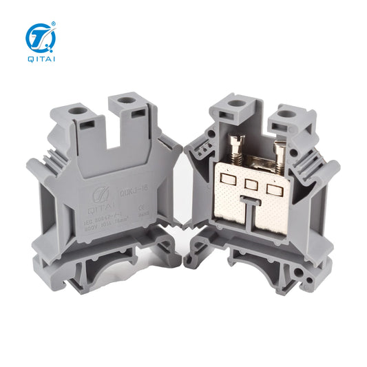 QUKJ-16 UK16N Cheaper 800V 76A 4-16mm Copper 2-Contact Grey Screw-type DIN-rail Mounting Automotive Feed-through Terminal