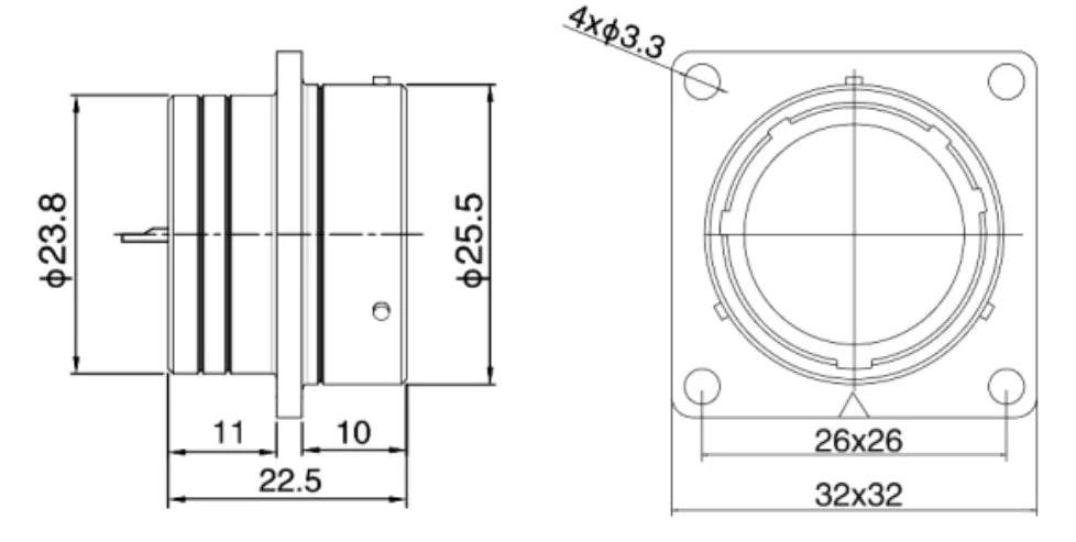 PT24F-12S 24MM Professional Aviation Connectors CNC Electrical Equipment 6/10/12/19 Pin Waterproof Connector for Power Microwave