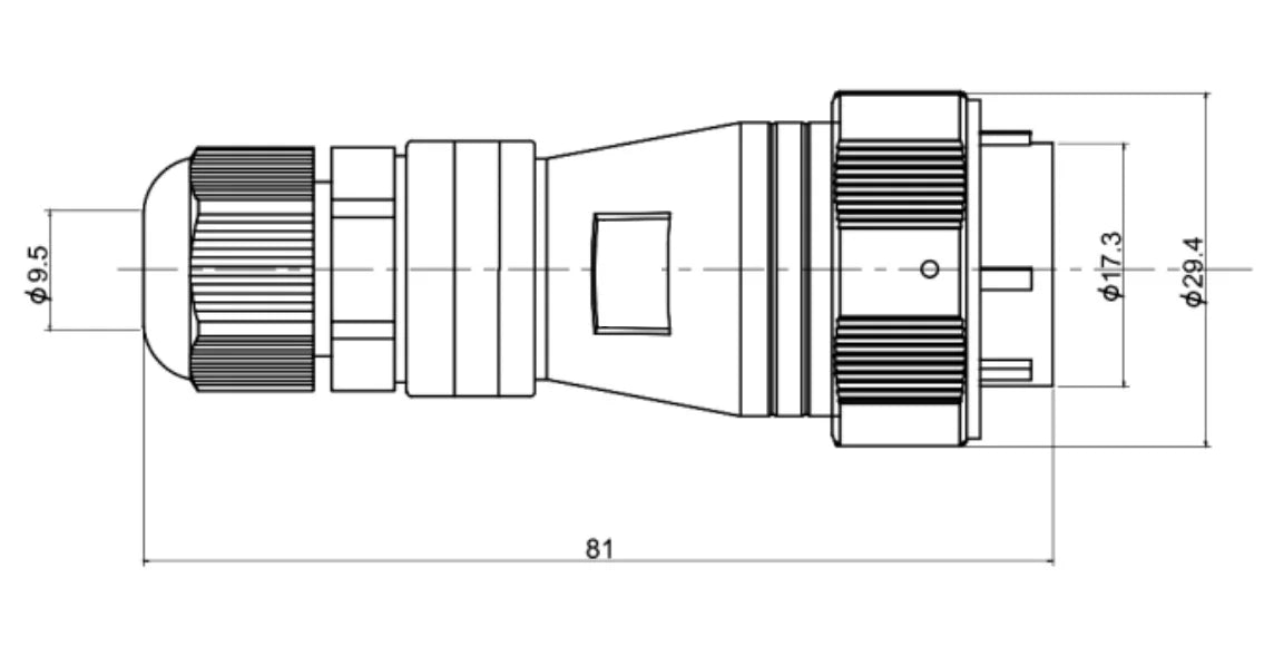 PTC20-6A   PC Pipe Straight Plug a Dustproof Industrial Plug Connector 2/3/4/5/6/7/8/9/10/12/14 Pin Circular Aviation Connector