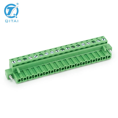 QPV-508F-18P 18-Pole 5.08mm Pitch 300V 15A PCB Mount Screw Terminal Block Connector with Printed Circuit Board Wiring