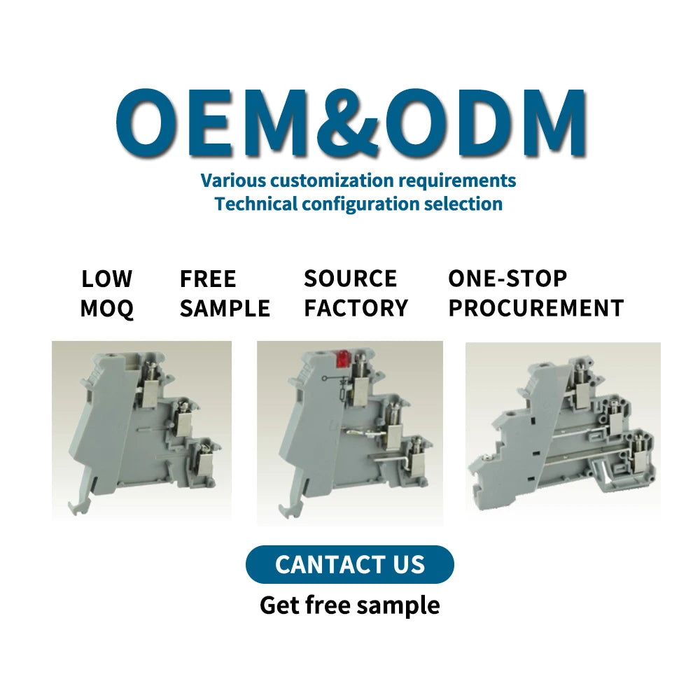 QUKJ-DK 1.5mm²  DIKD Screw Three-layer DIN Rail Industrial Control Wiring Termin Wire Block Wire Electrical Terminal Blocks