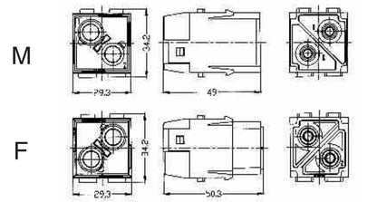 H2MK-002-M 100A 1000V Heavy Duty Connector V0 Male Insert Crimp Terminal for Industrial Electric Communication Equipment