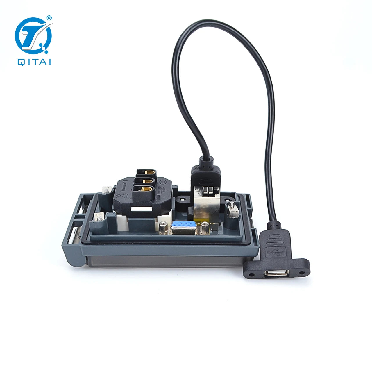 QH420-2 Control Box IP54 Smart Power 10A RJ45 Power Plug Socket Outlet USB RS485/232 Front Panel Interfaces Panel Enclosure