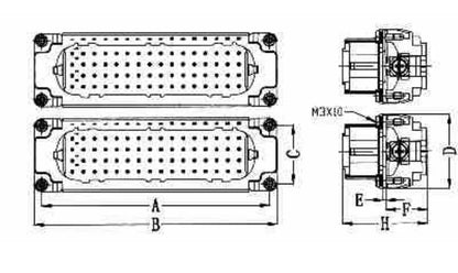 HD-050-FC HD Series Connector Insert Female 10A  250 V 50 Pole Heavy Duty Multi Pin Connector Electrical Connectors