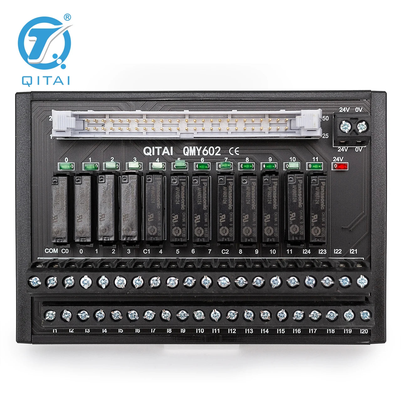 QMY601 250V 2A  1C 1O PLC  4-bit  Power Relay Module Input Side with Surge Absorber Circuit Miswiring protection