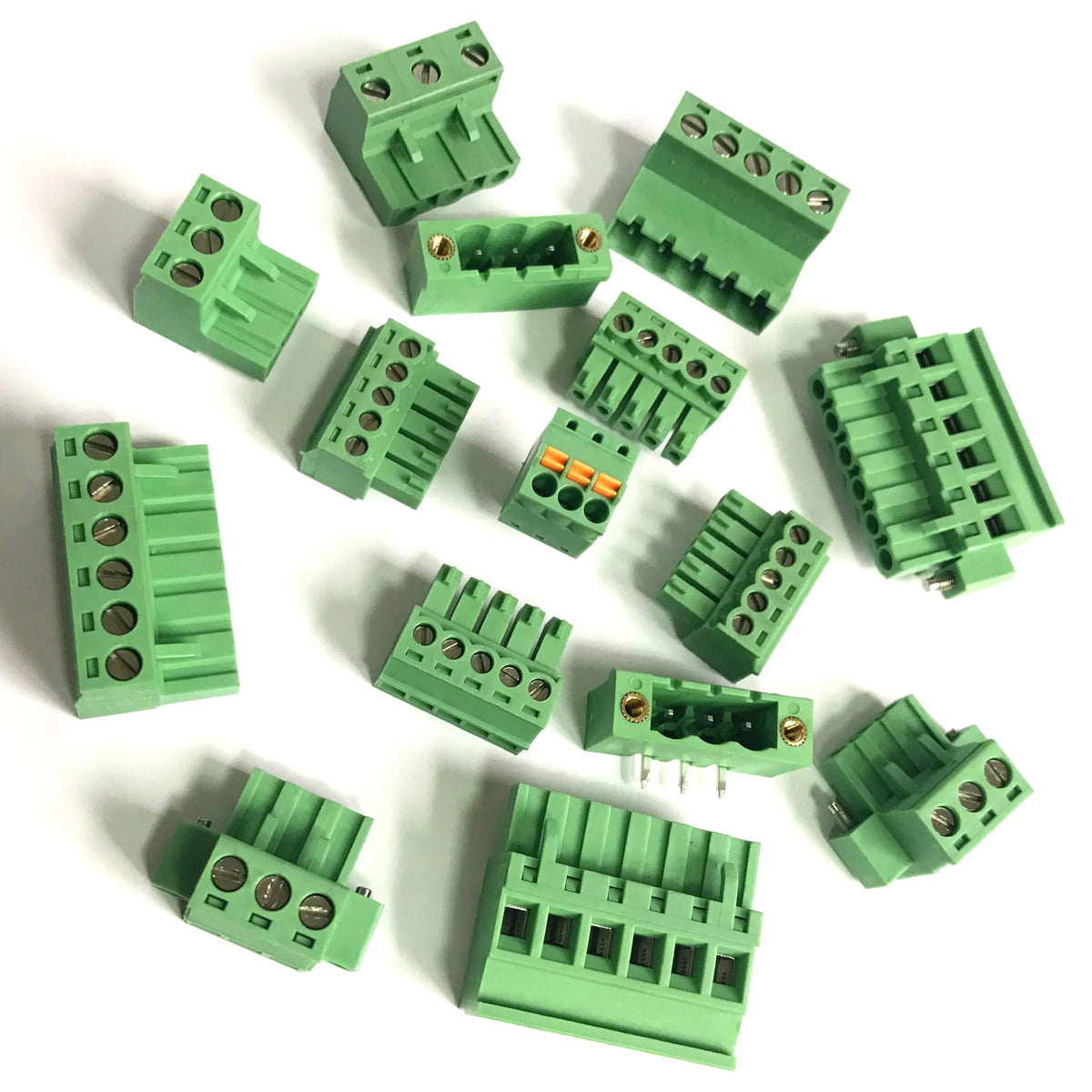 QPV-508 Male Plug PCB Terminal Block 5.08mm Pitch 2-24P 2.5mm2 300V 15A M3.0 Screw for Circuit Board Wiring Harness